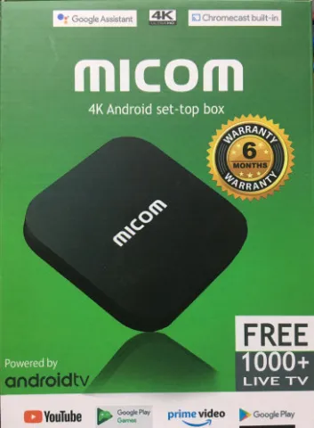 Micom 48K Ultra HD Smart Android TV Box with Voice Control Remote